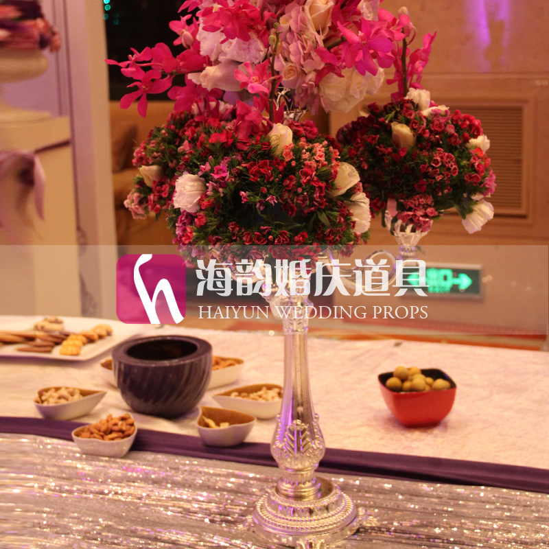 Yiwu Haiyun Wedding Props Wedding Supplies Candlestick Ornaments 6015- Silver-plated Candlesticks details Picture