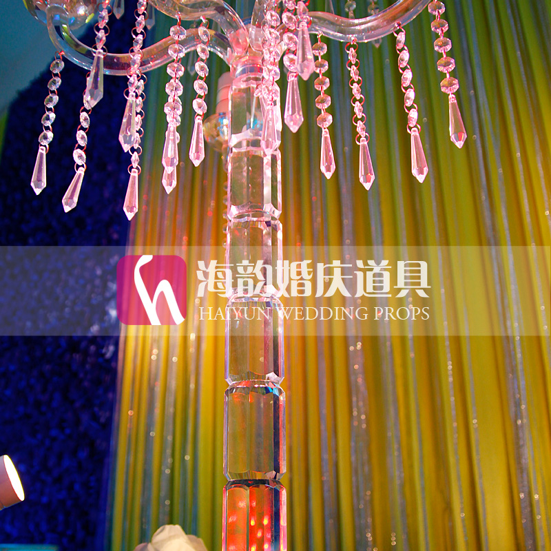 Wholesale of new wedding candlestick props, wedding decoration creative crystal candlesticks, 13-head candlesticks Specification image