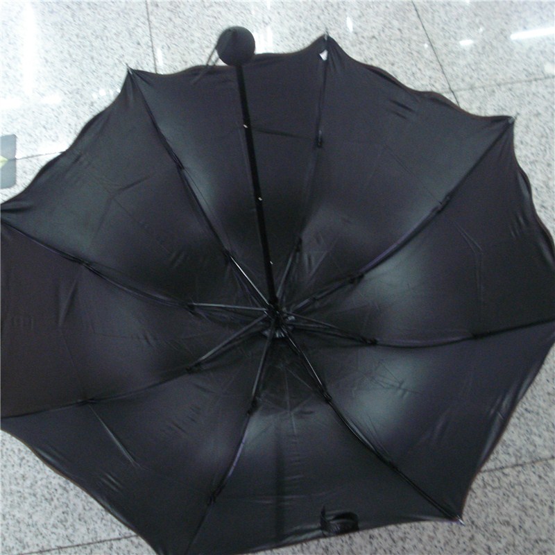 碎花晴雨伞防紫外线荷叶遮阳伞黑胶防晒太阳伞细节图