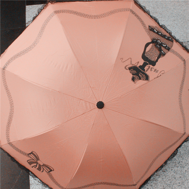 Lace border wind umbrella, ladylike style sun umbrella, UV protection sunshade umbrella Specification image