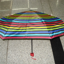 彩虹遮阳伞条纹晴雨伞简单防风伞清新雨伞