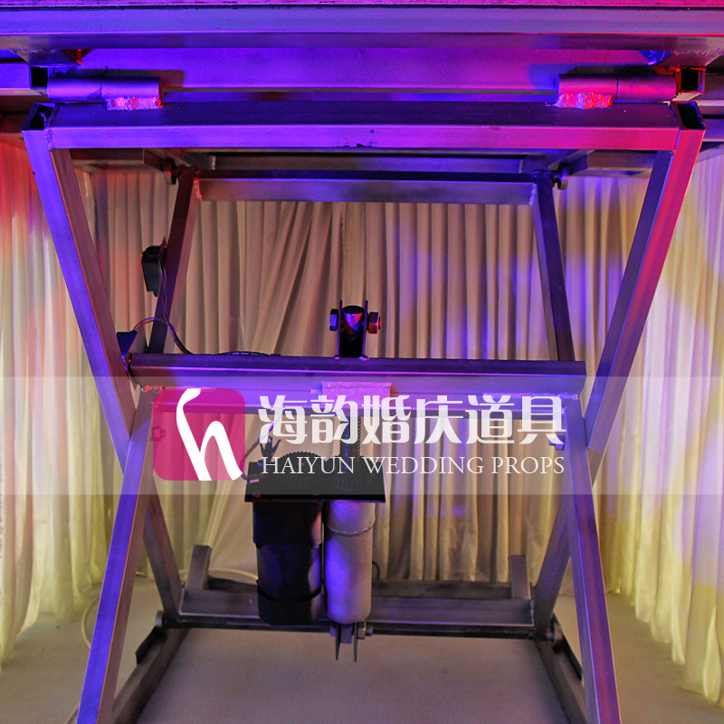 Haiyun wedding props, wedding party decoration supplies, metal electric adjustable stage and T-stage