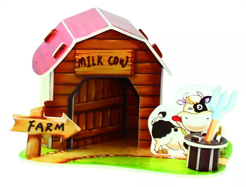 狗屋 3D立体拼图 DIY拼图 两片装 进红纸品细节图