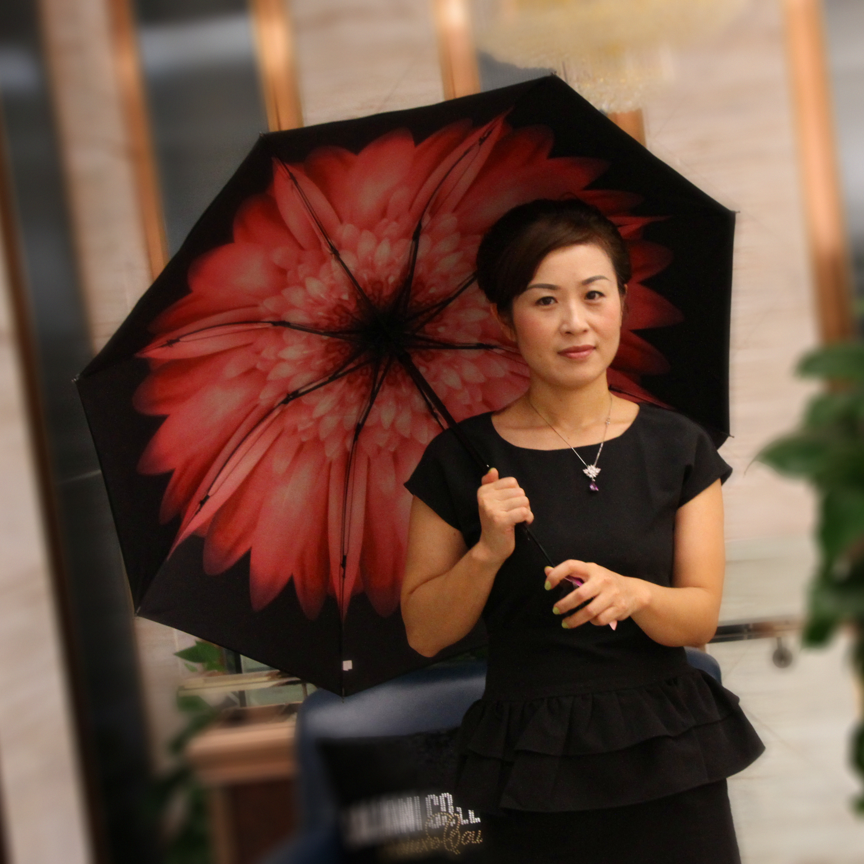 2015款小黑伞超强防晒双层黑胶雨芭蕾细节图