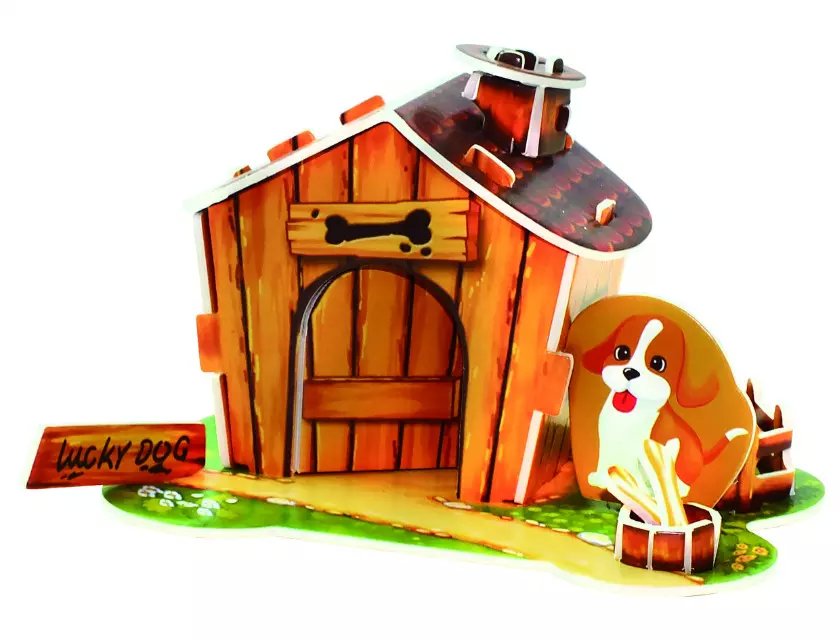 狗屋 3D立体拼图 DIY拼图 两片装 进红纸品