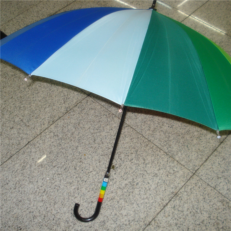 Korean version long-handled automatic super wind-resistant 14-color rain and sun protection rainbow umbrella Princess umbrella details Picture