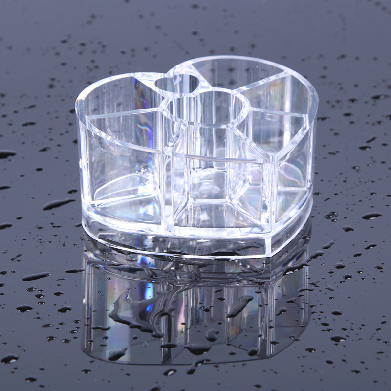 亚克力爱心格子收纳盒化妆格口红架透明盒子8821产品图