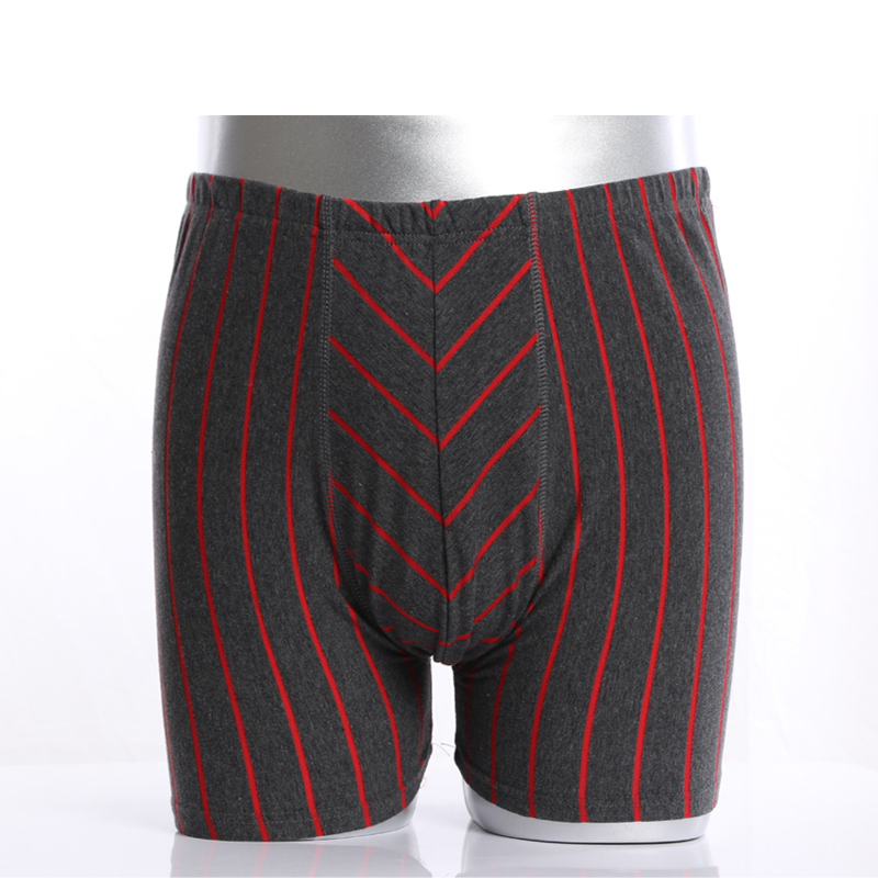 巨便宜果真红男士纯棉色织竖条纹成熟商务青年平角裤