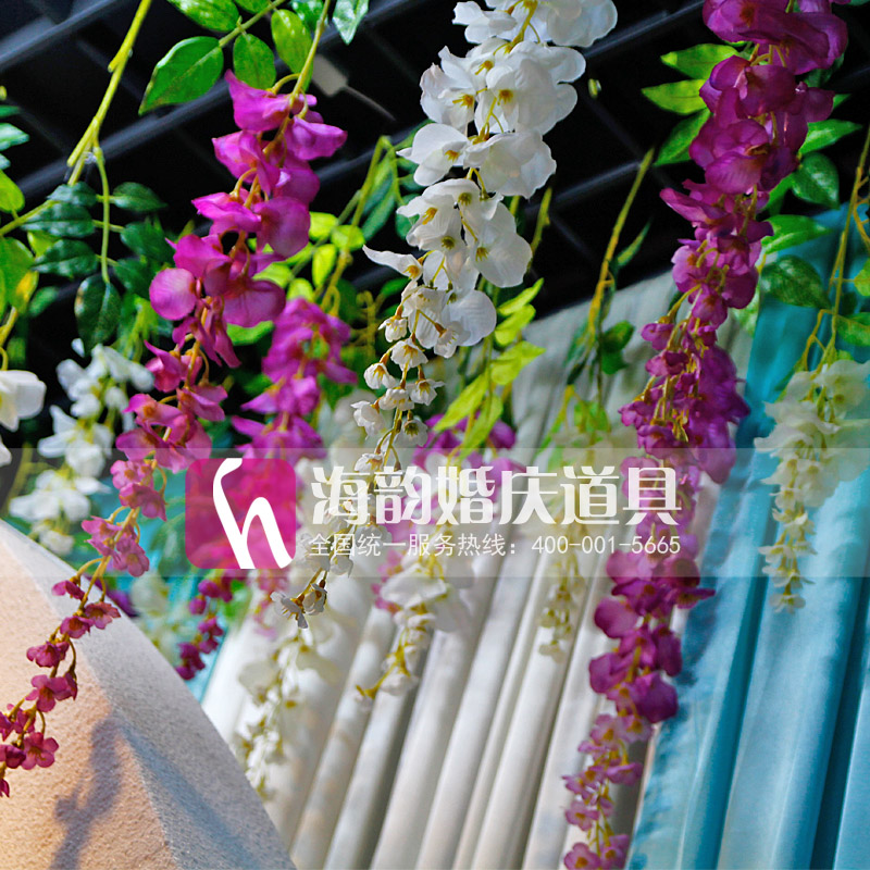 Wholesale of Haiyun wedding props, wedding supplies, decorative items, silk flowers, floral art, hanging baskets, and broad bean flowers details Picture