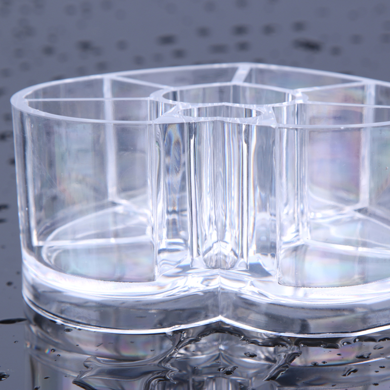 亚克力爱心格子收纳盒化妆格口红架透明盒子8821细节图