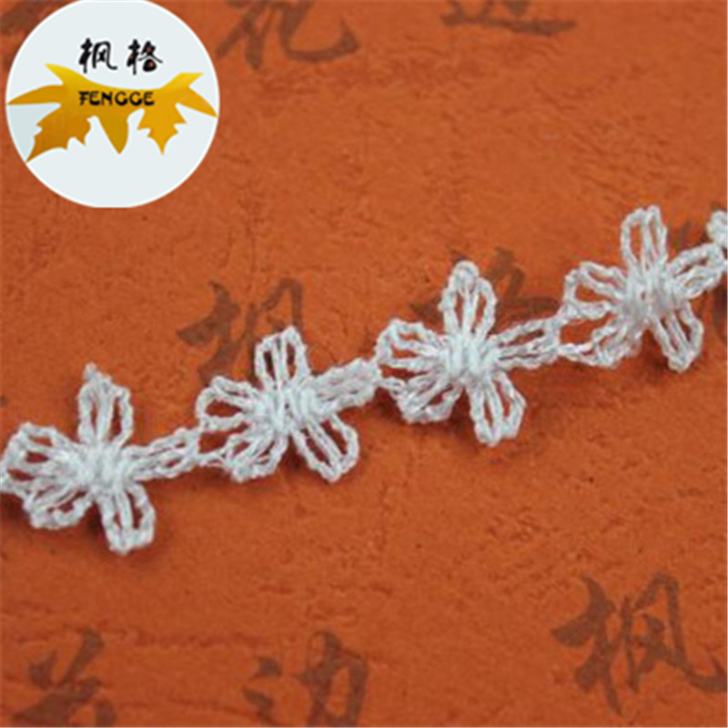 Direct sales from the manufacturer of new water-soluble polyester clothing accessories with hollowed-out lace