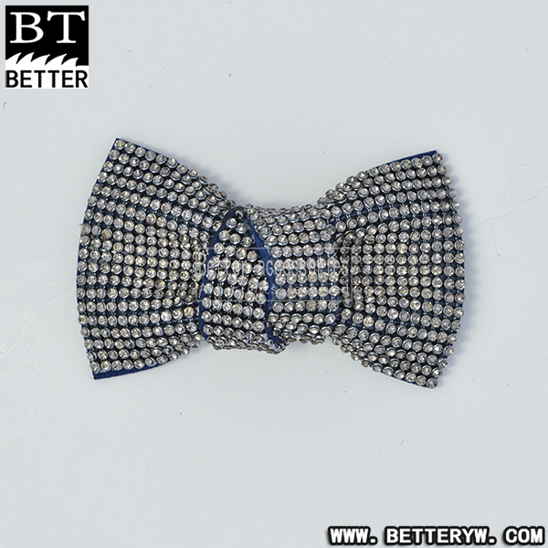 新款上市 秋冬季单鞋布花 串珠钉珠鞋花 蝴蝶结0718-19