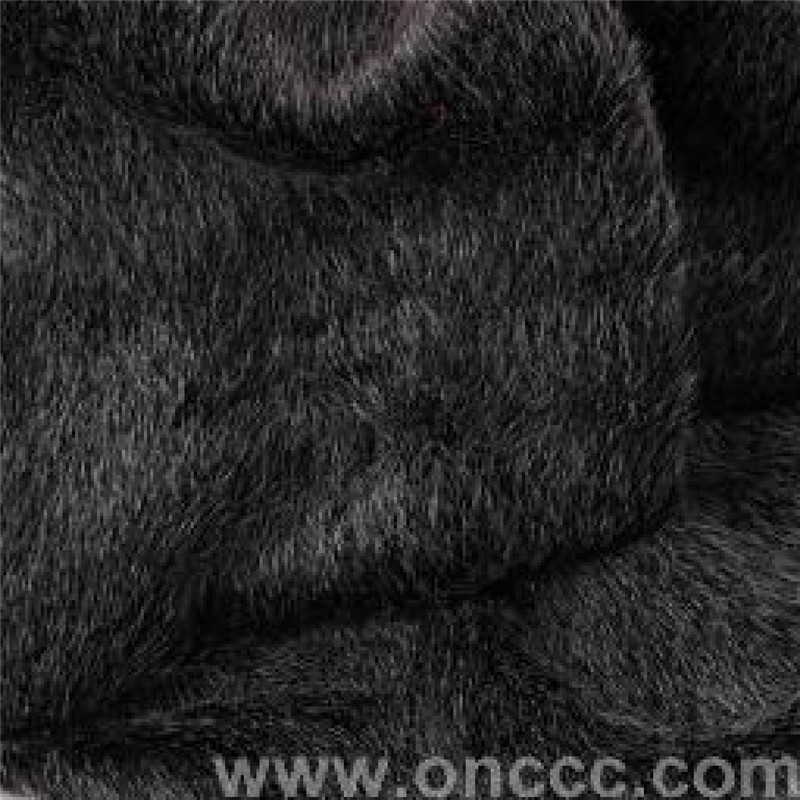 High-end black silk mink fabric details Picture