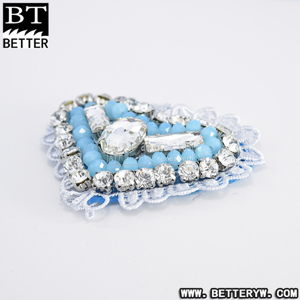 新款上市秋冬季单鞋布花 串珠钉珠鞋花 蝴蝶结 0718-43产品图