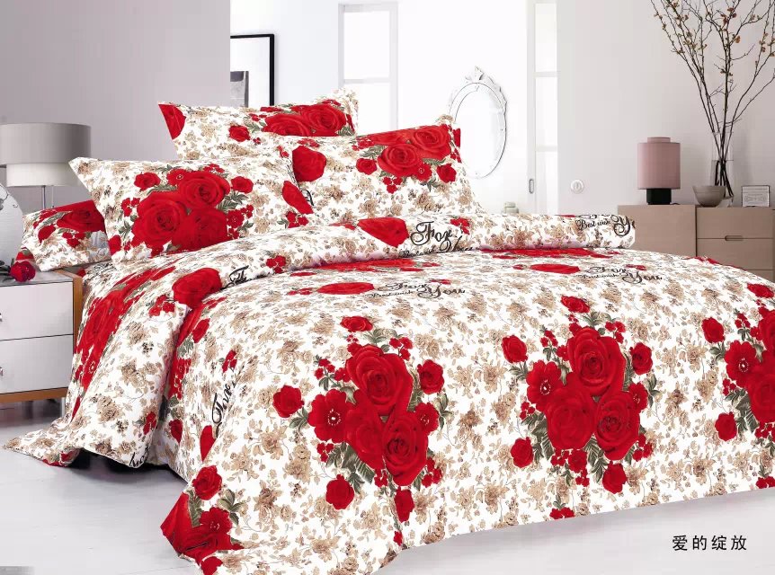 4-piece set, bedding, diamond fleece manufacturer, cheap, brushed, printed, foreign trade Specification image