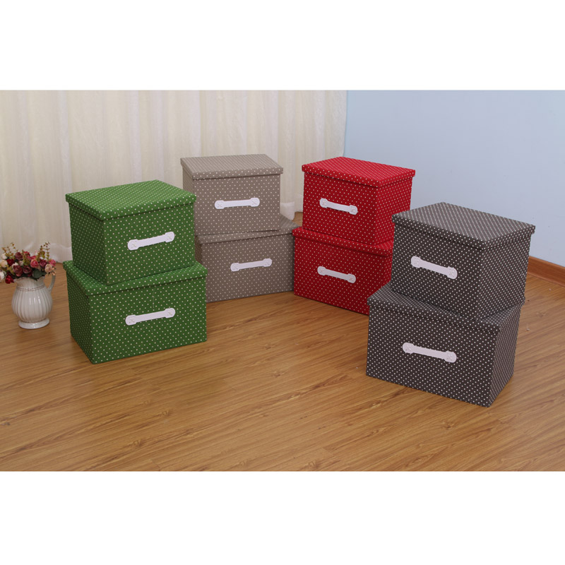 Large Polka Dot Linen Storage Box Storage Box Organizing Box Storage Box Storage Box Utility Box