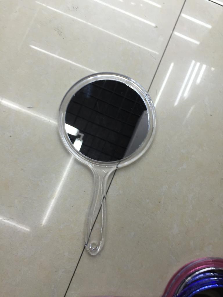 手柄化妆镜 简约镜子双面带放大功能梳妆镜 随身便携美容镜产品图