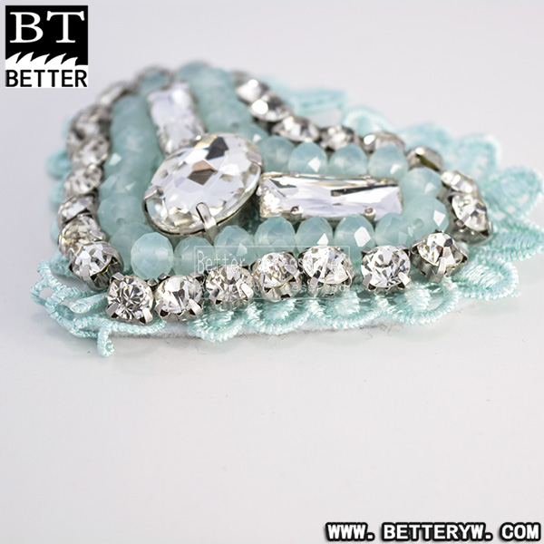 新款上市秋冬季单鞋布花 串珠钉珠鞋花 蝴蝶结 0718-43细节图