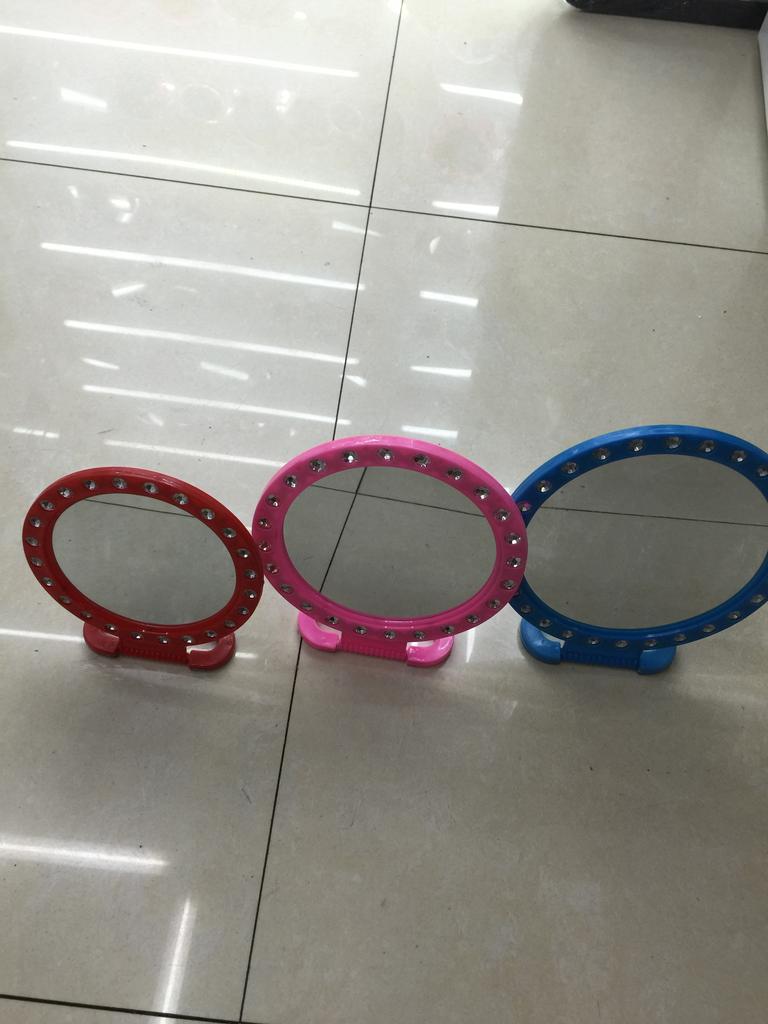 大号台镜 化妆镜 台式镜子塑料圆形化妆镜 可立可挂细节图