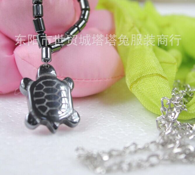 2015 黑胆石保健磁疗个性项链动物造型项链批发