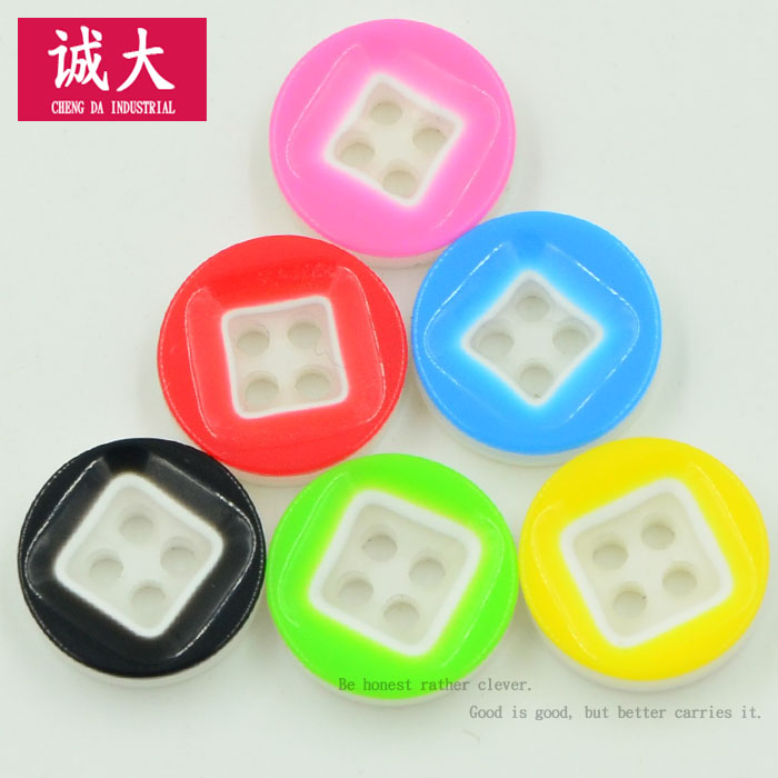 树脂四方四眼儿童卡通彩色毛衣小孩纽扣子