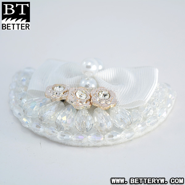 新款秋冬季单鞋布花 串珠钉珠鞋花 蝴蝶结 0718-55产品图