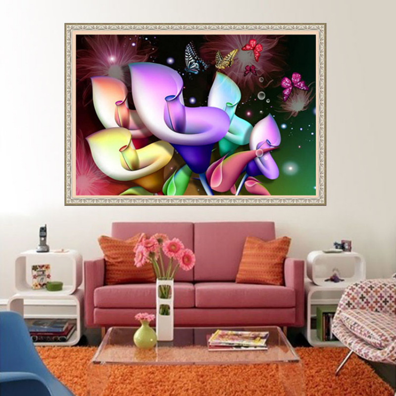 Diamond painting for the living room decoration: Dreamy calla lilies details Picture