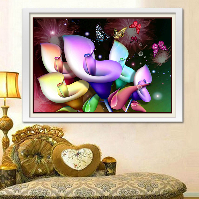 Diamond painting for the living room decoration: Dreamy calla lilies Application Scenario