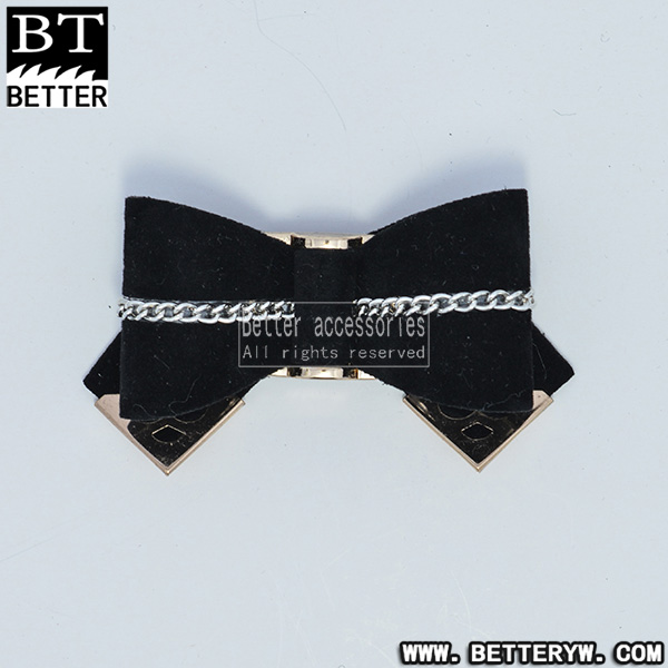 新款秋冬季单鞋布花 串珠钉珠鞋花 蝴蝶结 0718-71