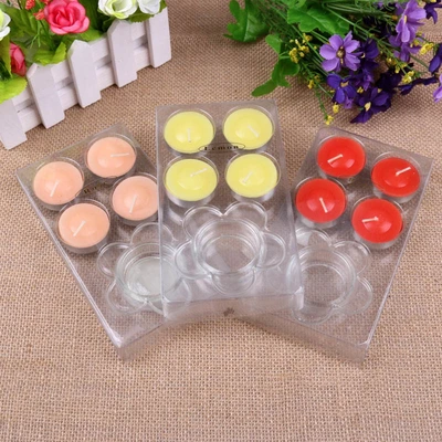 All-Paraffin Tea Wax Set Smokeless Incense Candle With Glass Candlestick 2 Hours 3455257