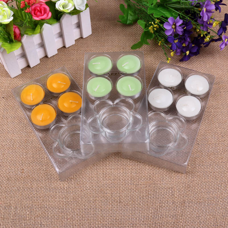 All-Paraffin Tea Wax Set Smokeless Incense Candle With Glass Candlestick 2 Hours 3455257 details Picture