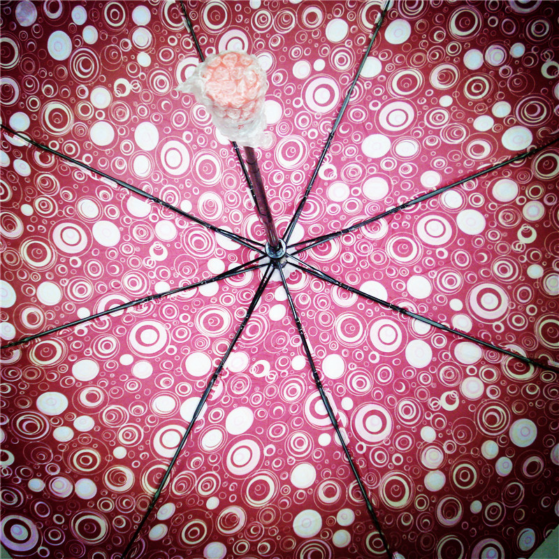 Fully automatic circular umbrella, three-fold umbrella, folding umbrella, high-end weather umbrella, creative windproof umbrella details Picture
