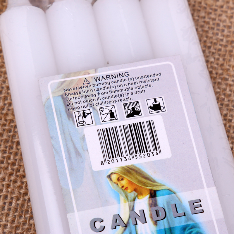 Full Paraffin Pole Wax Candle White Candle Lighting Candle Smokeless 4Pc 3455262 details Picture