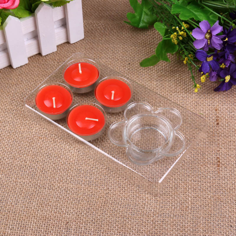 All-Paraffin Tea Wax Set Smokeless Incense Candle With Glass Candlestick 2 Hours 3455257 Specification drawing
