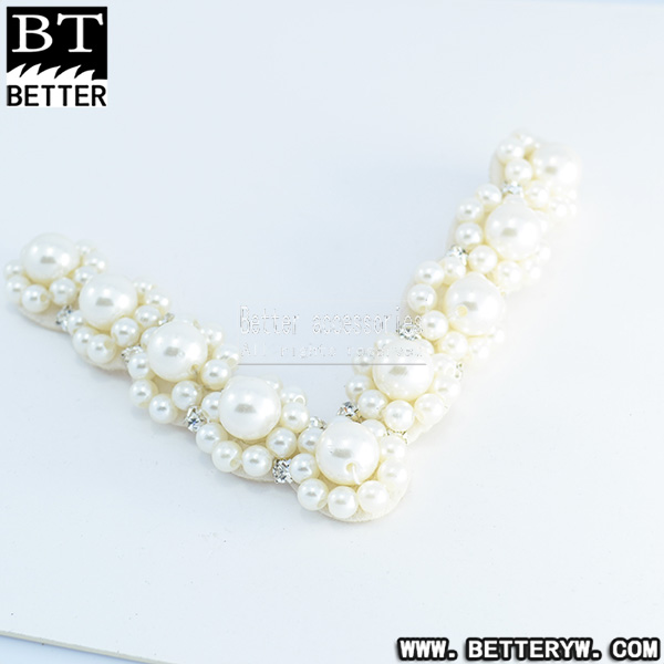 新款凉鞋鞋布花 串珠钉珠鞋花 蝴蝶结 0718-87细节图