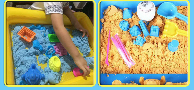 1000G Space Floating Moon Colorful Sandband Castle Mold Children's Educational Toy details Picture