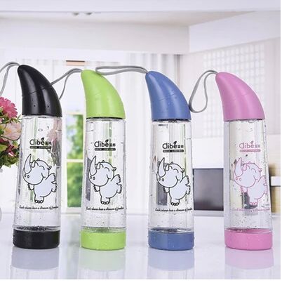 Special offer creative horn-shaped cups, office plastic portable water cups with handles, outdoor sports travel cups, anti-drop details Picture