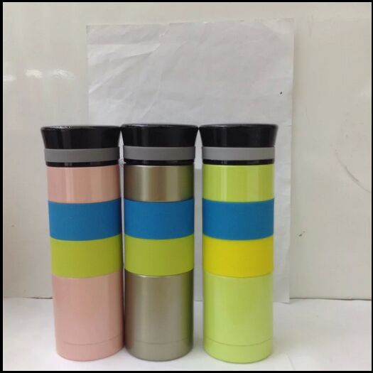Double-layer high-quality stainless steel copper-plated two-color silicone insulated cup