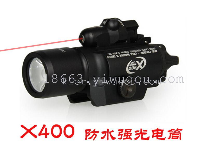 X400 antisísmico resistente al agua LED luz fuerte linterna láser rojo vista integrada details Picture