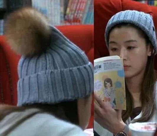 纯色仿兔毛吊球球卷边护耳毛线帽子针织糖果色毛线帽