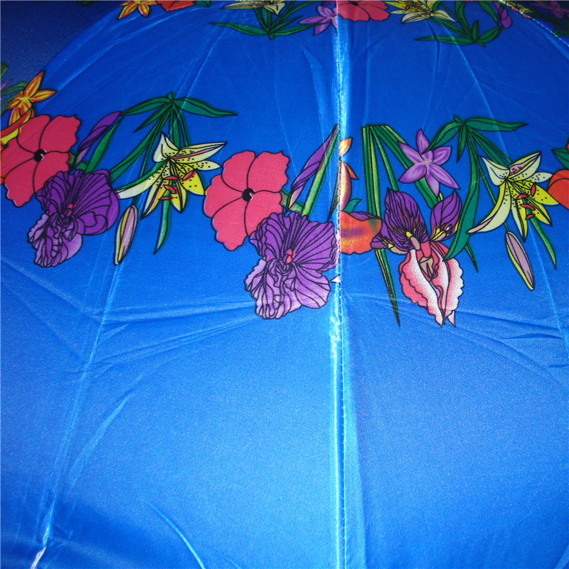 三折自动色丁创意女士折叠伞超大防紫外线遮阳伞详情图4