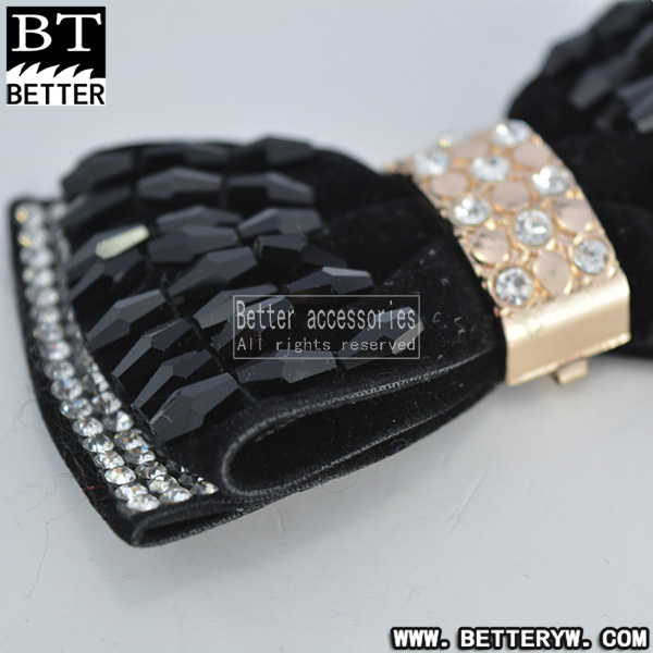 新款秋冬季单鞋布花 串珠钉珠鞋花 蝴蝶结 0718-90产品图