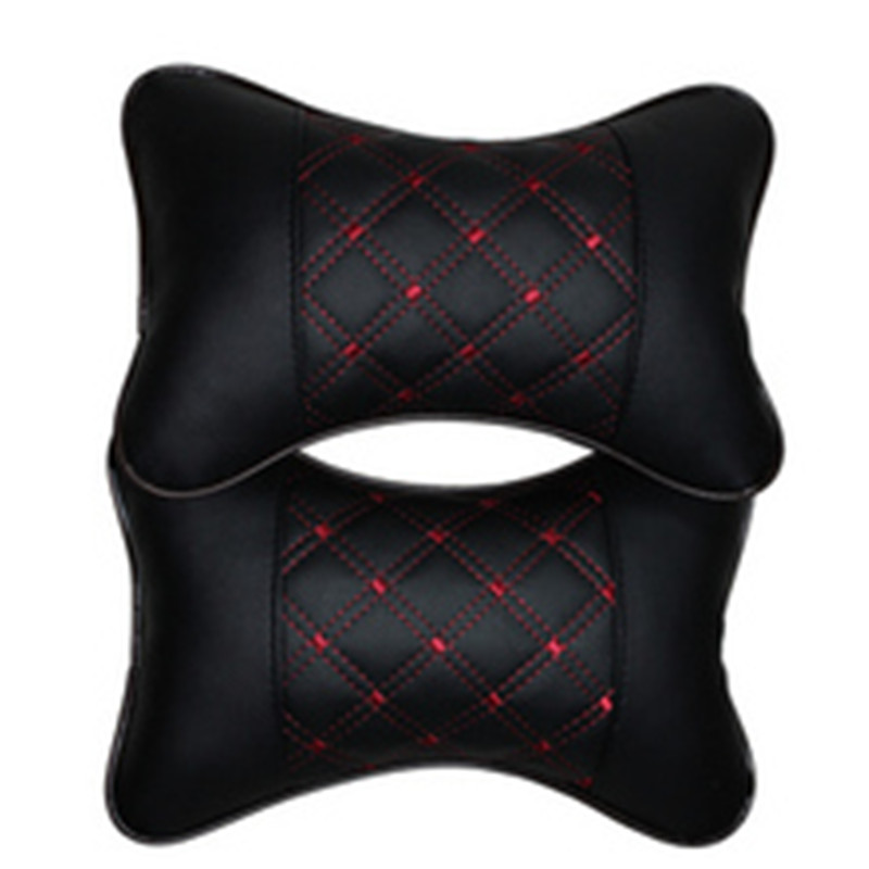 Car neck protection headrest, faux leather neck pillow, automotive products Application Scenario