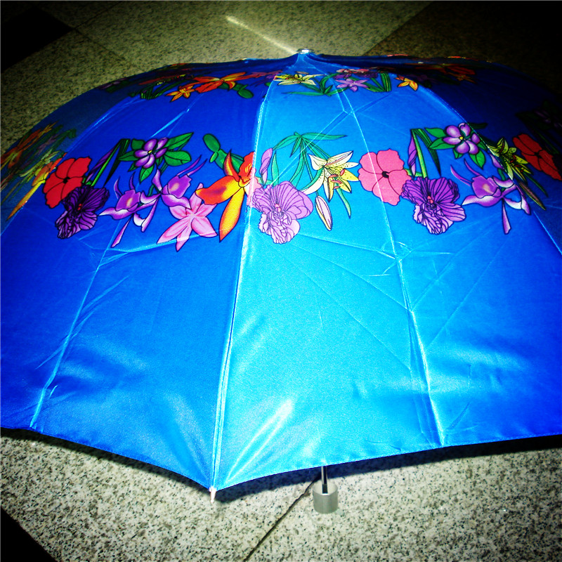 三折自动色丁创意女士折叠伞超大防紫外线遮阳伞详情图1