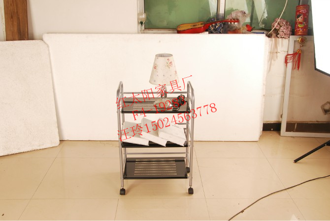 Three layer trumpet assembly multi-purpose rack, hot pot cart shelf, microwave oven rack, paint storage rack thumbnail