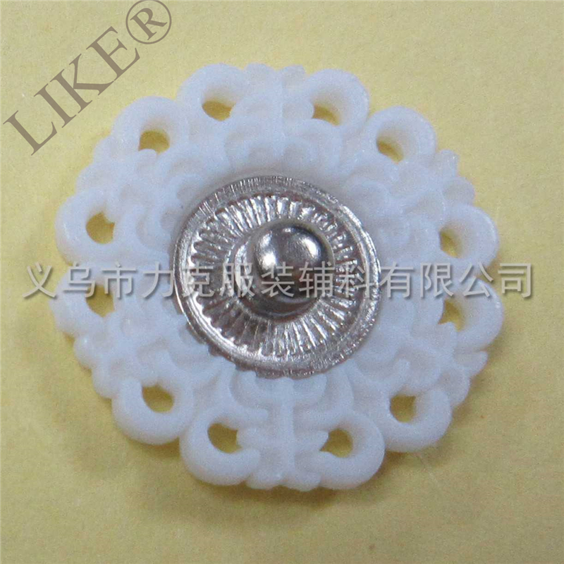塑料按扣 尼龙树脂子母扣 双拼手缝啪钮细节图