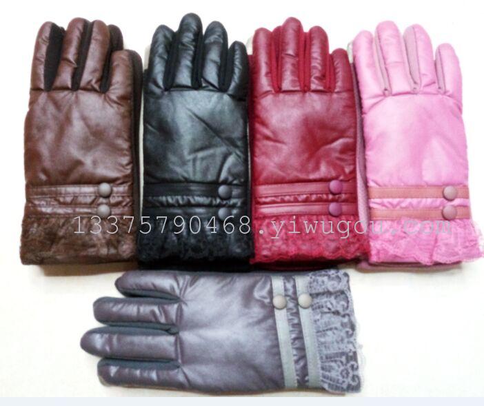 New style thermal gloves for women sport leisure PU leather non-slip gloves for cycling touch screen gloves