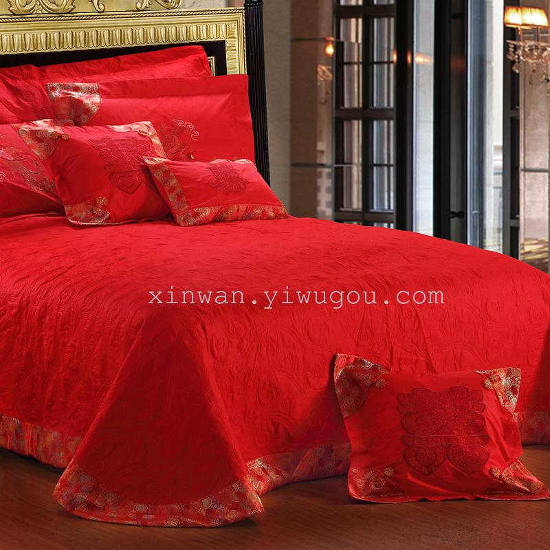 High-Grade Red Lace Lace Wedding Celebration 789-Piece Set details Picture