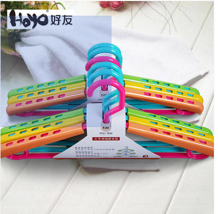 Retractable clothes rack Children's plastic clothes drying rack clothes hanging thick clothes stand no trace clothes rack thumbnail
