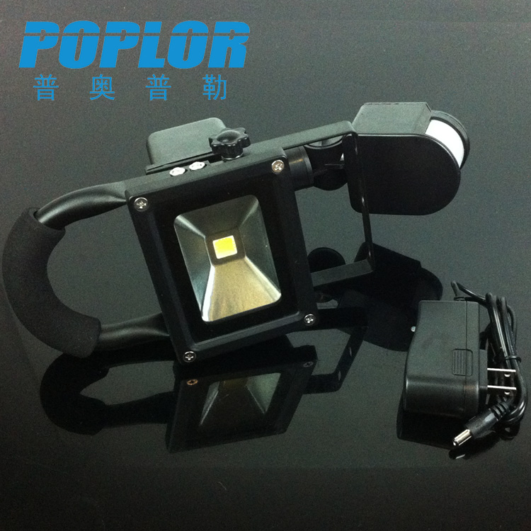 Sound-light controlled LED portable rechargeable floodlight 10W lithium battery floodlight Outdoor lighting waterproof